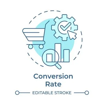 Conversion rate soft blue concept icon イラスト素材