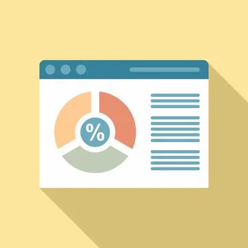 Conversion rate web page icon, flat style Stock Illustration