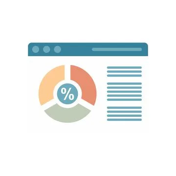 Conversion rate web page icon flat isolated vector 스톡 일러스트