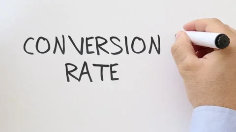 Conversion rate written on whiteboard Stock Footage 61214552