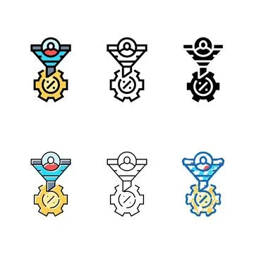 Conversion series rate optimization cro color icon vector Stock Illustration
