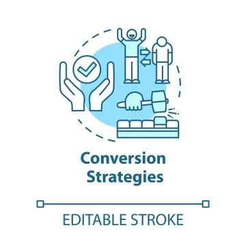 Conversion strategies concept icon. Client engagement. Generating lead customers Stock Illustration