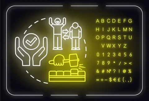 Conversion strategies neon light concept icon. Sales funnel, advertising Stock Illustration