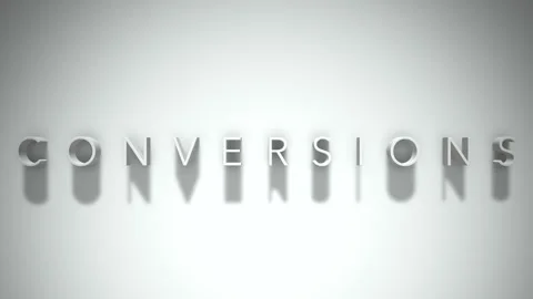 Conversions 3D title animation with shadows on a white background Stock Footage 297268508