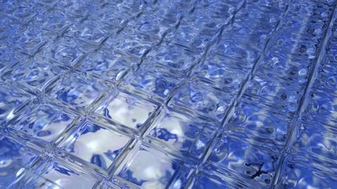 Convert cubes to wall background. Abstract background of blue cubes, random Video stock 110913889