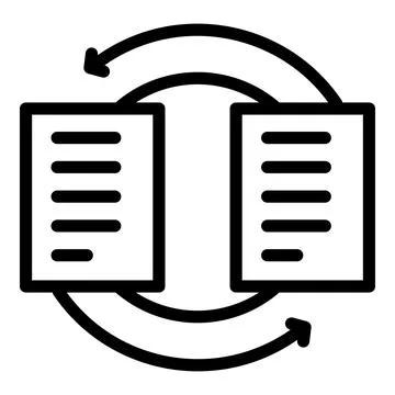 Convert document icon outline vector. Invoice data Illustrazione stock