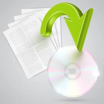 Convert documents to digital, vector. Illustrazione stock