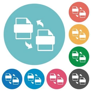 Convert files flat round icons Stock Illustration
