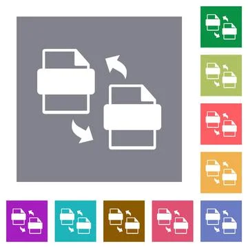 Convert files square flat icons 스톡 일러스트
