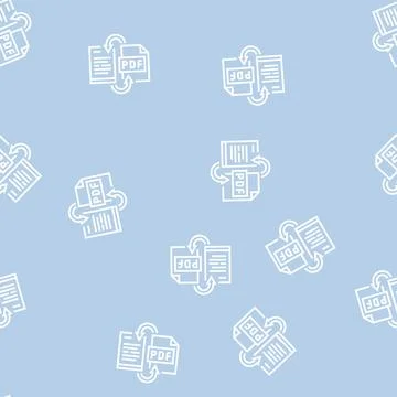 Convert pdf file to word pad line seamless pattern Stock Illustration