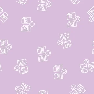 Convert photo to pdf file line seamless pattern Stock Illustration