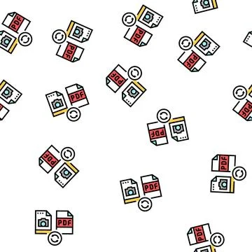 Convert photo to pdf file vector seamless pattern Stock Illustration