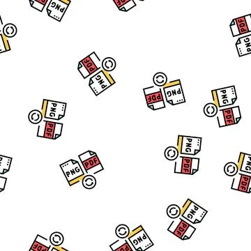 Convert png to pdf file vector seamless pattern Stock Illustration