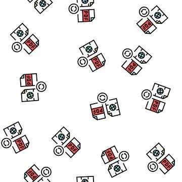 Convert web site page to pdf file vector seamless pattern Stock Illustration