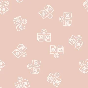 Convert web site page to pdf file line seamless pattern Stock Illustration