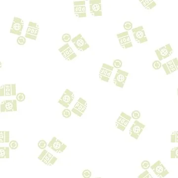Convert web site page to pdf file glyph seamless pattern Stock Illustration