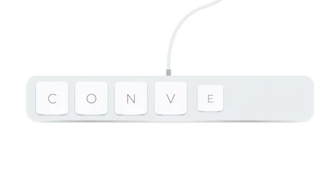 Convert word written with computer buttons over white background Stock Footage 205146216