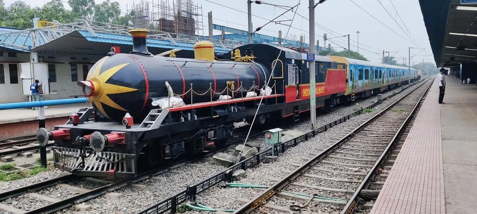 Converted shape of Diesel rail engine to look like as Steem engine Foto stock