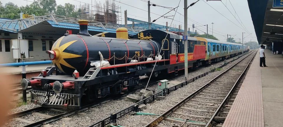 Converted shape of Diesel rail engine to look like as Steem engine Stock-Fotos