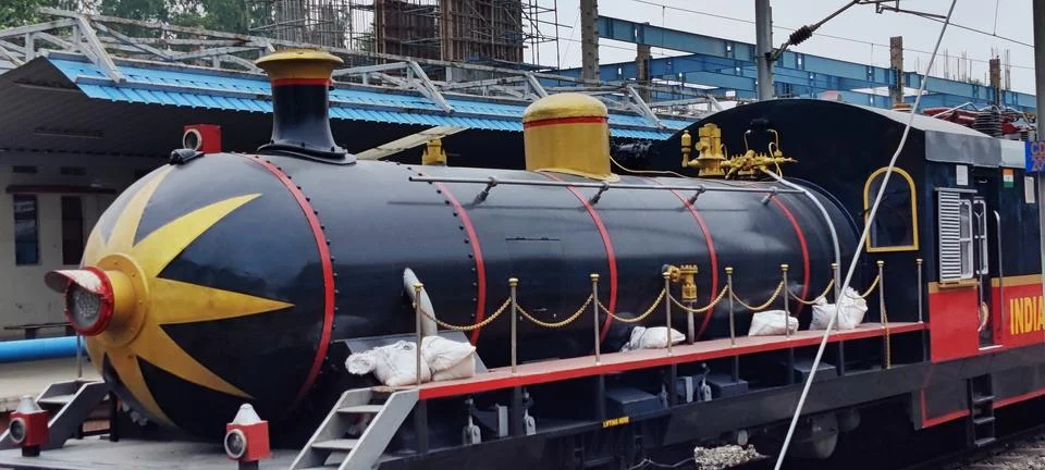 Converted shape of Diesel rail engine to look like as Steem engine Foto stock