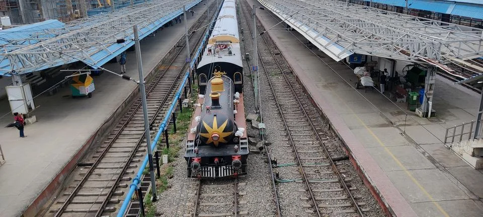 Converted shape of Diesel rail engine to look like as Steem engine Foto stock