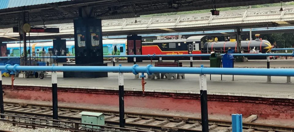 Converted shape of Diesel rail engine to look like as Steem engine Stock-Fotos