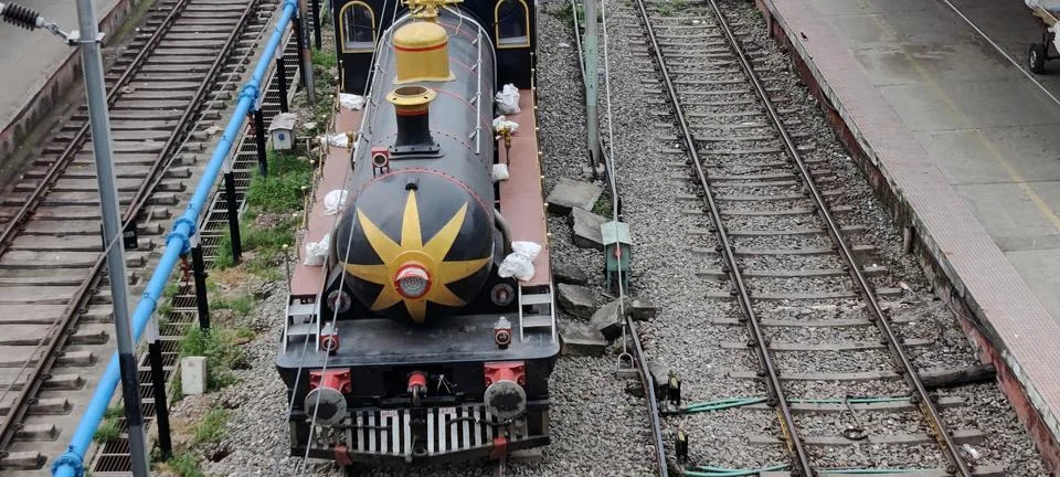 Converted shape of Diesel rail engine to look like as Steem engine Foto stock