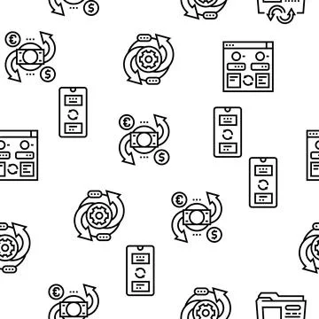 Converter Application Vector Seamless Pattern Stock-Illustration