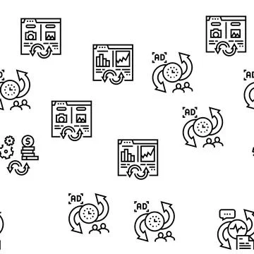 Converter Application Vector Seamless Pattern 스톡 일러스트