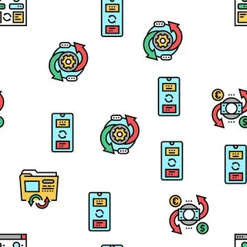 Converter Application Vector Seamless Pattern Stock-Illustration