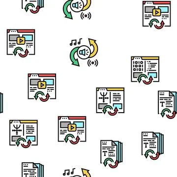 Converter Application Vector Seamless Pattern Illustrazione stock