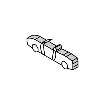 Convertible car isometric icon vector illustration 스톡 일러스트