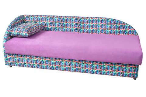 Convertible pink  microfiber divan-bed With Storage Space Foto stock