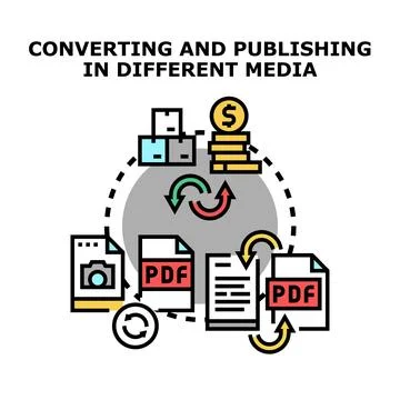 Converting and publishing digital content across media Stock Illustration