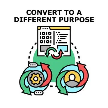Converting data to different purpose strategy Stock Illustration