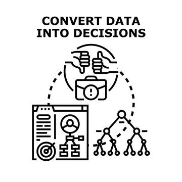 Converting data into informed business decisions Illustrazione stock