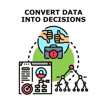 Converting data into informed business decisions Stock Illustration