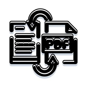 Converting document format to portable document format 库存插图