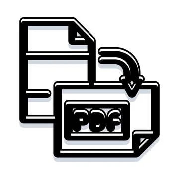 Converting document to pdf file format process Stockillustratie