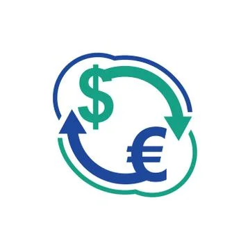 Converting dollar to euro currency Stock-Illustration