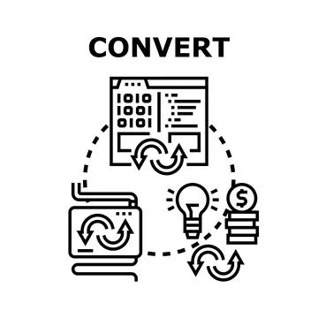Converting ideas into digital revenue stream Stock Illustration