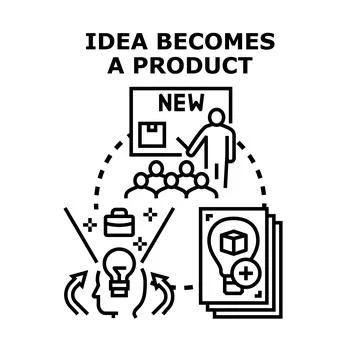 Converting ideas into product development and innovation Stock Illustration