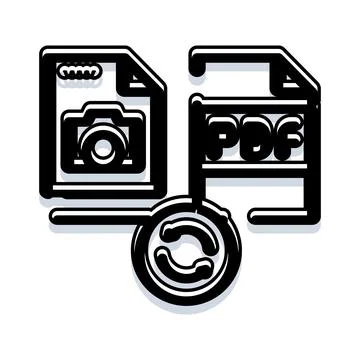 Converting image file format to document pdf イラスト素材