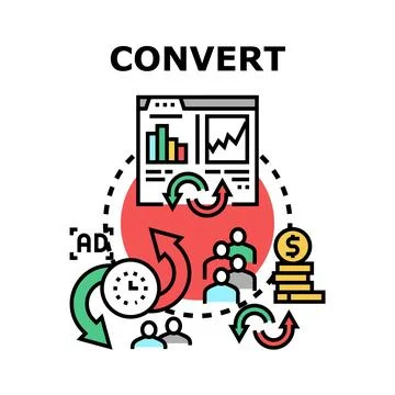 Converting leads to sales revenue process Illustrazione stock