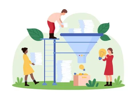 Converting Paperwork into Ideas concept 스톡 일러스트