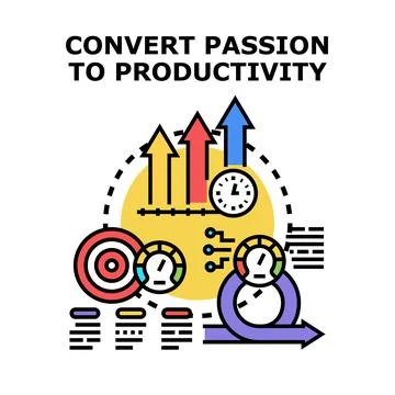 Converting passion into productive workflow and successful business growth Stock Illustration