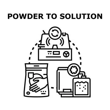 Converting powder into liquid solution concept vector Stock Illustration