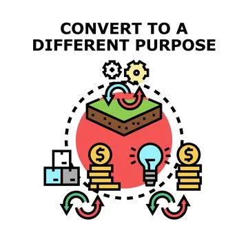 Converting resources for a different purpose concept Stock Illustration