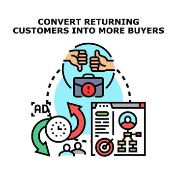 Converting returning clients into loyalty program buyers Stock Illustration