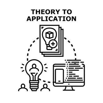 Converting theory to application and digital development process 스톡 일러스트